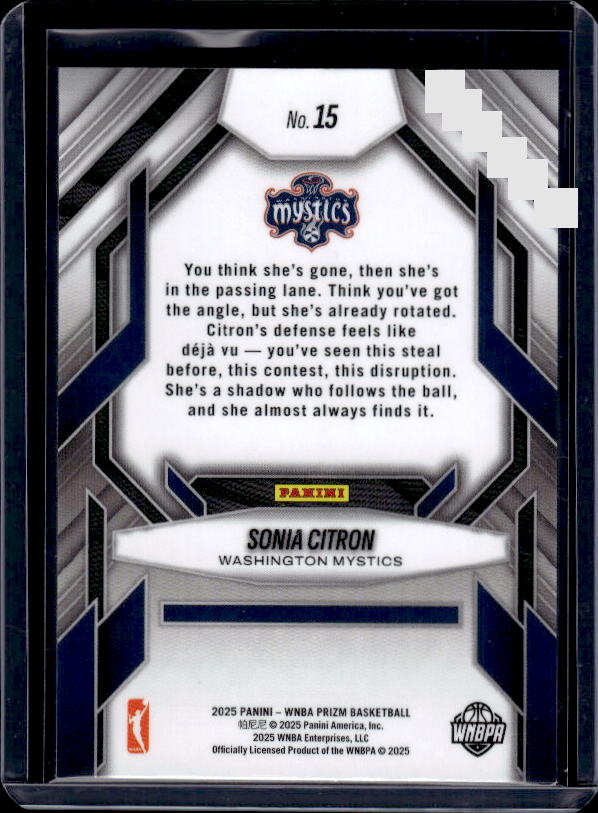 2025 Panini Prizm WNBA #15 Sonia Citron Fearless