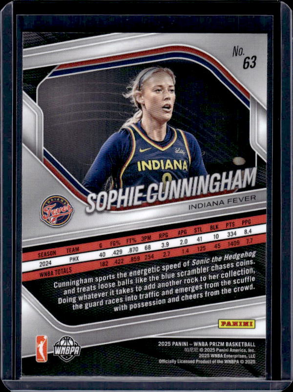 2025 Panini Prizm WNBA #63 Sophie Cunningham