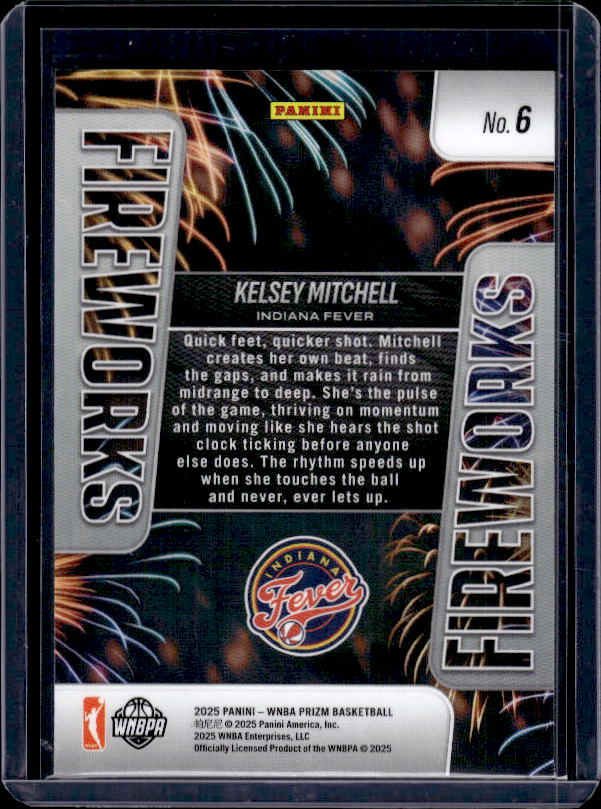 2025 Panini Prizm WNBA #6 Kelsey Mitchell Fireworks