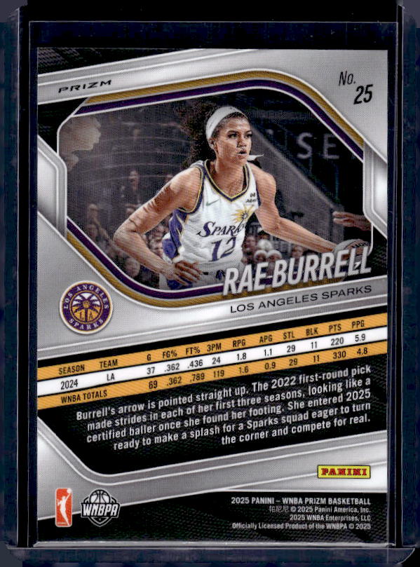 2025 Panini Prizm WNBA #25 Rae Burrell Silver Prizms