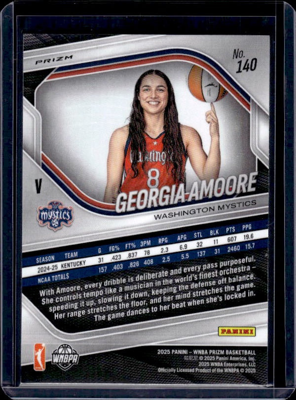 2025 Panini Prizm WNBA #140 Georgia Amoore White Seismic Prizms