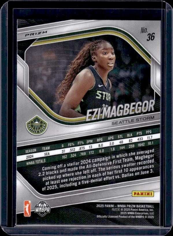 2025 Panini Prizm WNBA #36 Ezi Magbegor Orange Ice Prizms