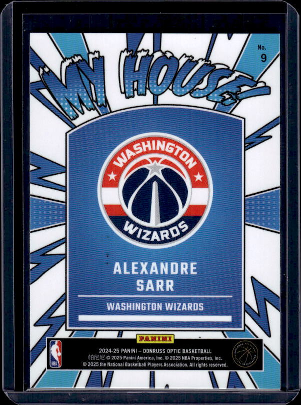 2024-25 Donruss Optic #9 Alexandre Sarr My House