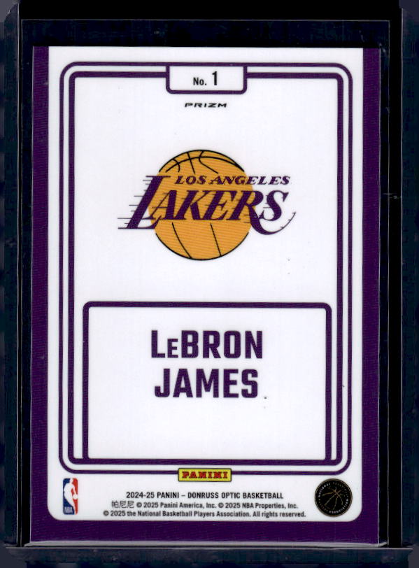 2024-25 Donruss Optic #1 LeBron James Winner Stays Purple