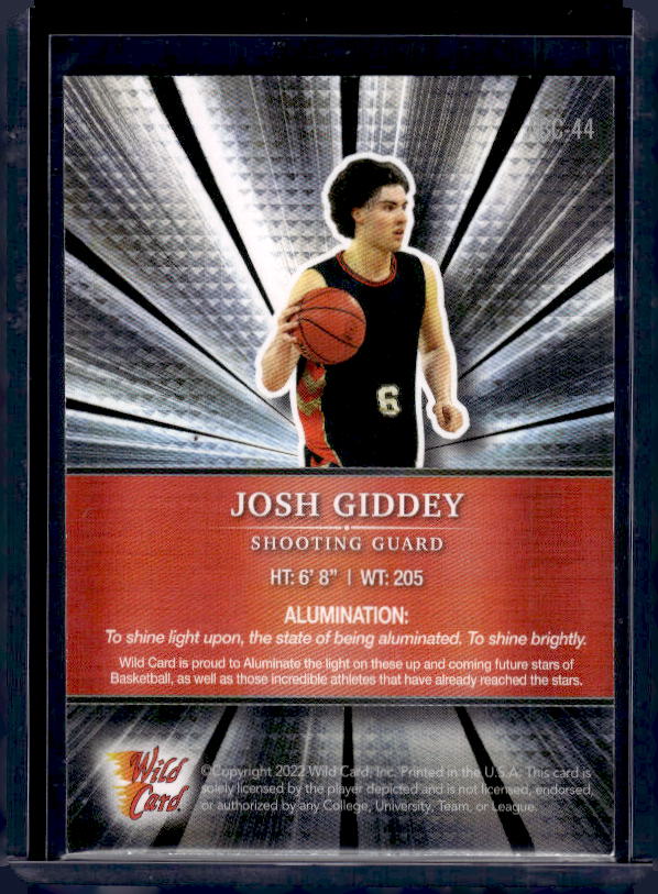 2021-22 Wild Card Alumination #ABC-44 Josh Giddey