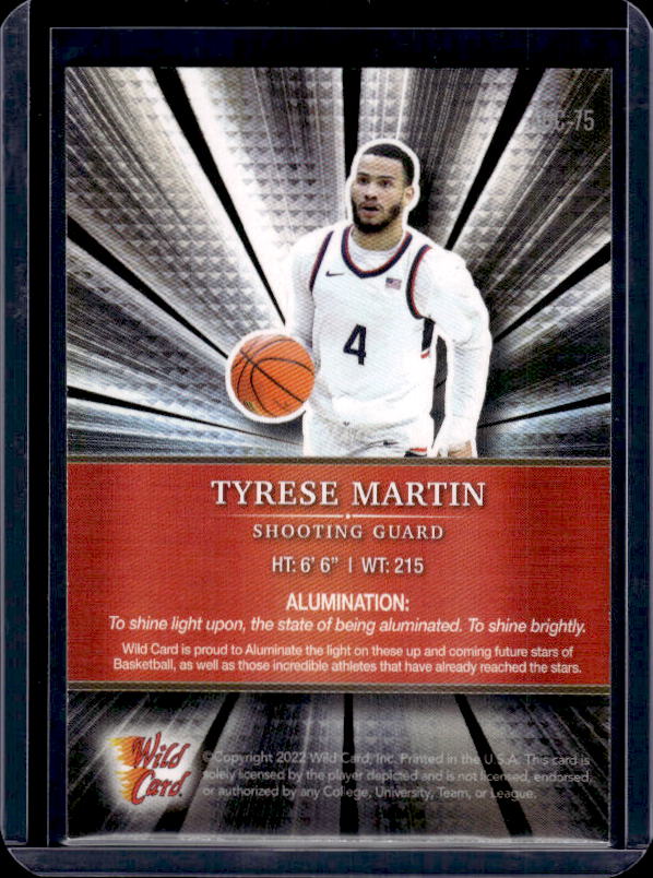 2021-22 Wild Card Alumination #ABC-75 Tyrese Martin Silver
