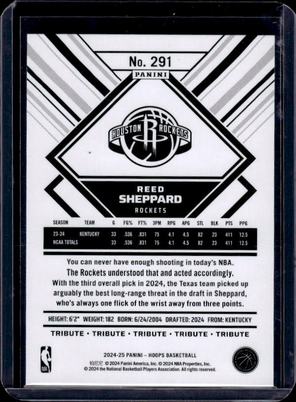 2024-25 Hoops #291 Reed Sheppard