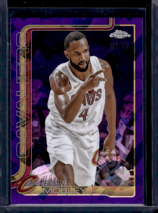 2025-26 Topps Chrome #67 Evan Mobley Purple Refractor #/75