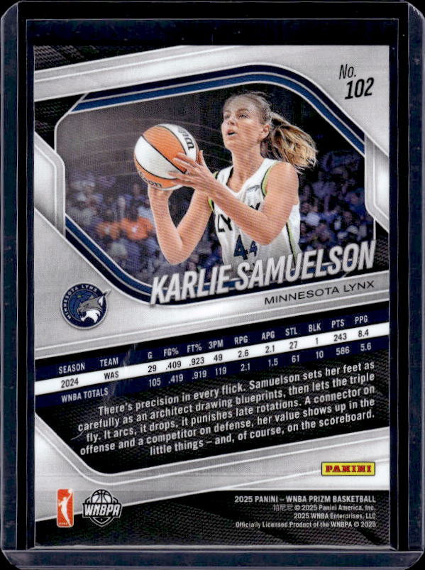 2025 Panini Prizm WNBA #102 Karlie Samuelson Silver Prizm