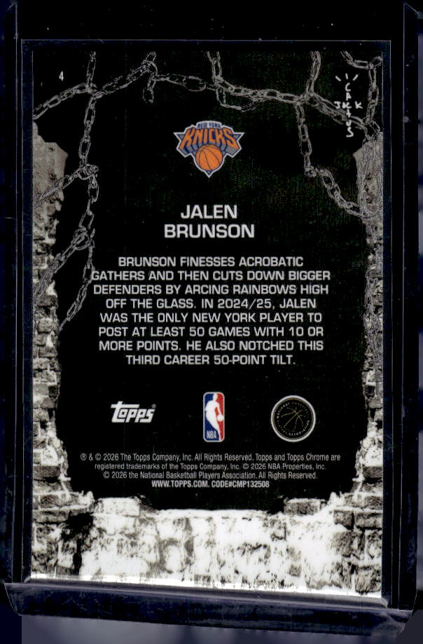 2025-26 Topps Chrome Cactus Jack #4 Jalen Brunson