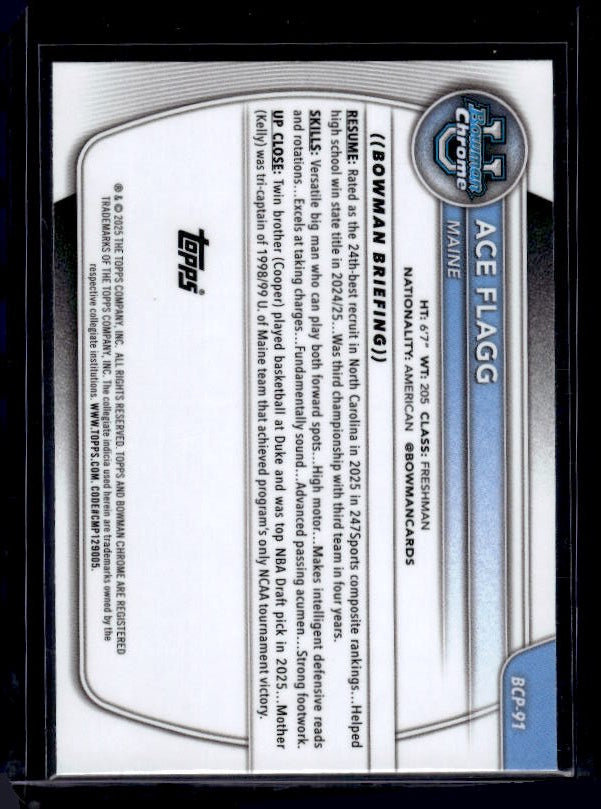 2025-26 Bowman #BCP-91 Ace Flagg Chrome Prospects Reptilian Refractor