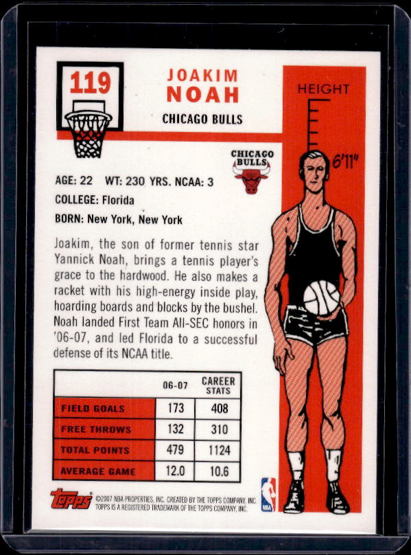 2007-08 Topps #119 Joakim Noah 1957-58 Variations