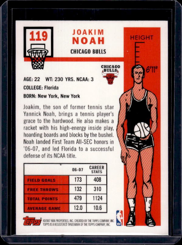 2007-08 Topps #119 Joakim Noah 1957-58 Variations