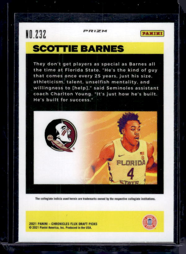 2021 Panini Chronicles Draft Picks #232 Scottie Barnes Bronze