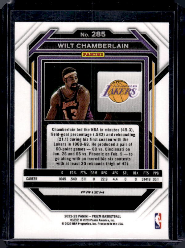 2022-23 Panini Prizm #285 Wilt Chamberlain Prizm Silver