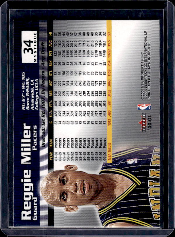 2000-01 Fleer Mystique #34 Reggie Miller