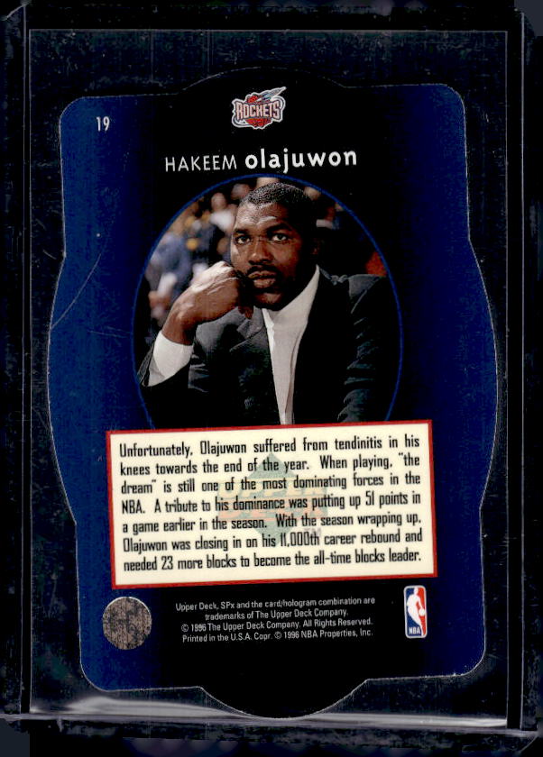 1996 SPx #19 Hakeem Olajuwon