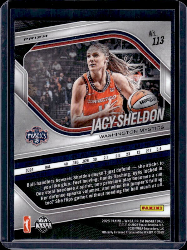 2025 Panini Prizm WNBA #113 Jacy Sheldon Ice Prizm
