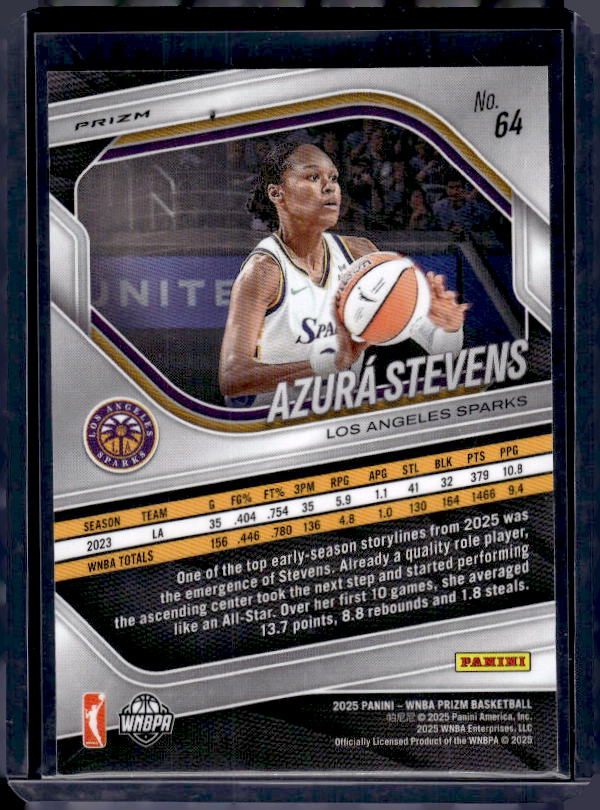 2025 Panini Prizm WNBA #64 Azura Stevens WNBA Logo Prizm