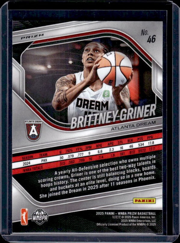 2025 Panini Prizm WNBA #46 Brittney Griner Blue Velocity Prizm