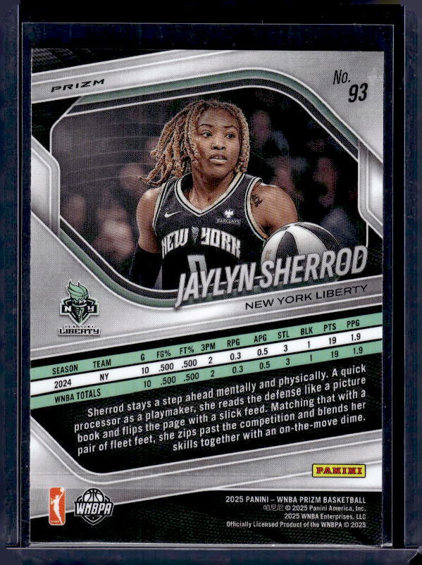 2025 Panini Prizm WNBA #93 Jaylyn Sherrod Ice Prizm
