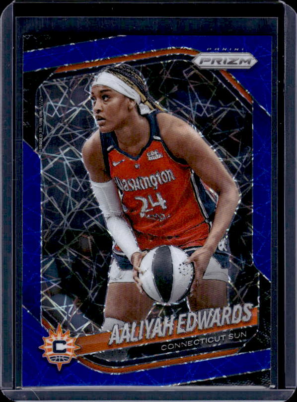 2025 Panini Prizm WNBA #94 Aaliyah Edwards Blue Velocity Prizm