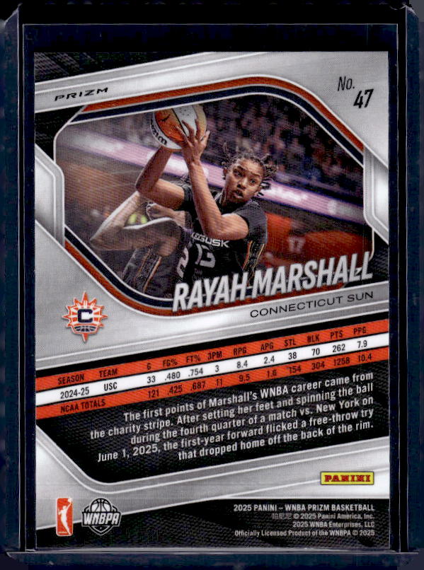 2025 Panini Prizm WNBA #47 Rayah Marshall Green Prizm