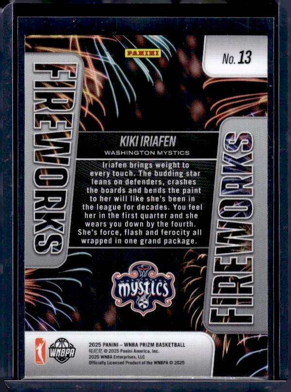 2025 Panini Prizm WNBA #13 Kiki Iriafen Fireworks