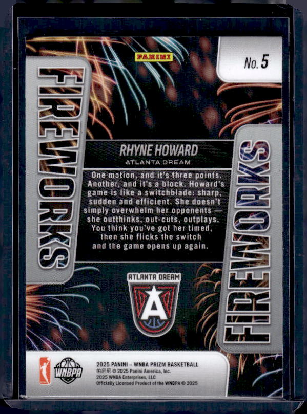 2025 Panini Prizm WNBA #5 Rhyne Howard Fireworks