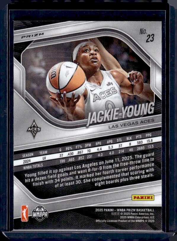 2025 Panini Prizm WNBA #23 Jackie Young WNBA Logo Prizm