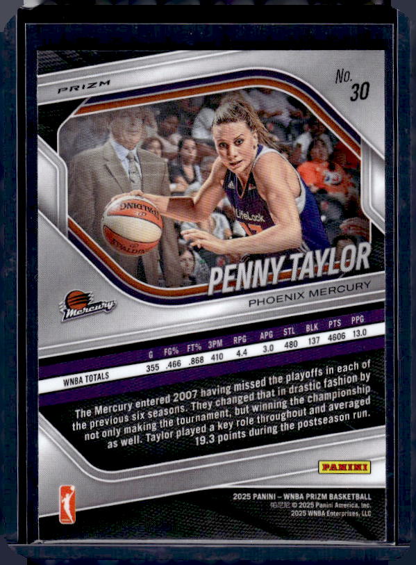 2025 Panini Prizm WNBA #30 Penny Taylor Blue Velocity Prizm