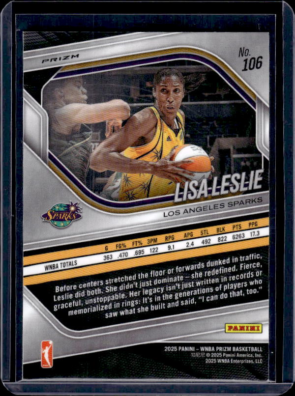 2025 Panini Prizm WNBA #106 Lisa Leslie Ice Prizm