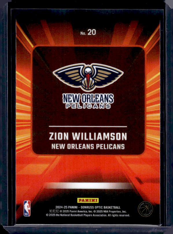 2024-25 Donruss Optic #20 Zion Williamson Express Lane