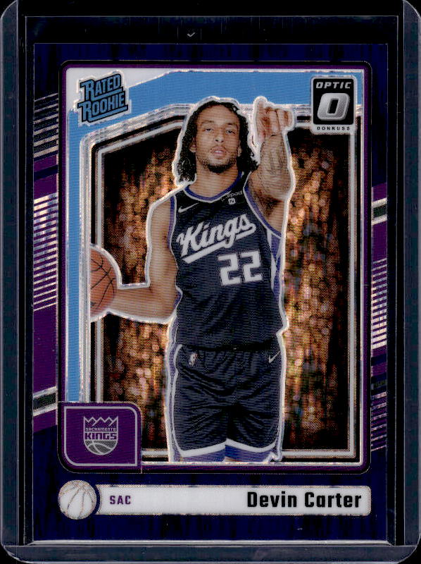 2024-25 Donruss Optic #290 Devin Carter Purple Shock