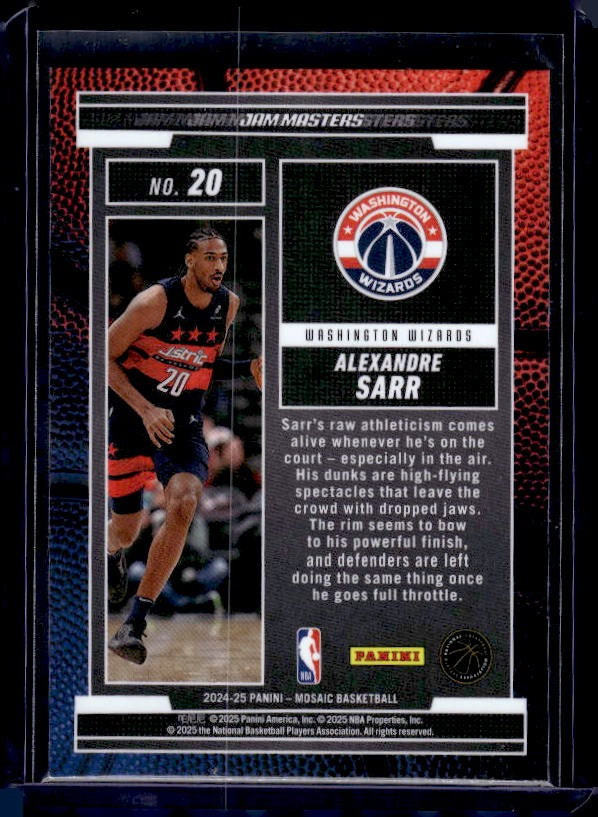 2024-25 Panini Mosaic #20 Alexandre Sarr Jam Masters