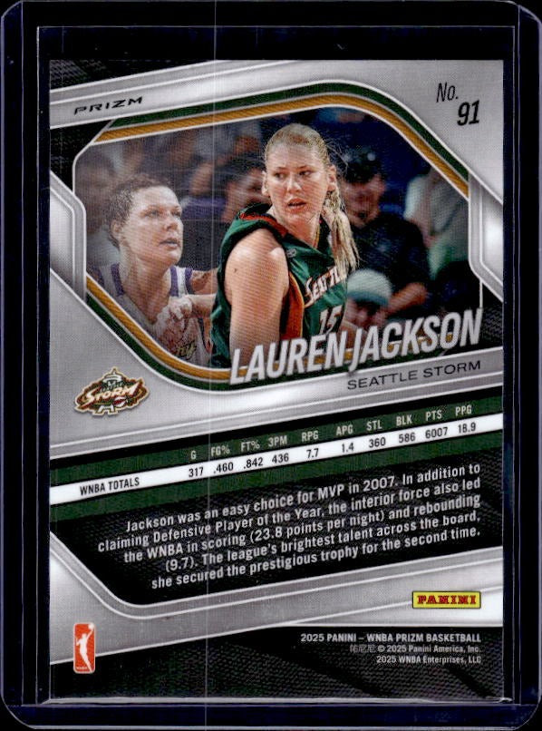 2025 Panini Prizm WNBA #91 Lauren Jackson Silver Prizm