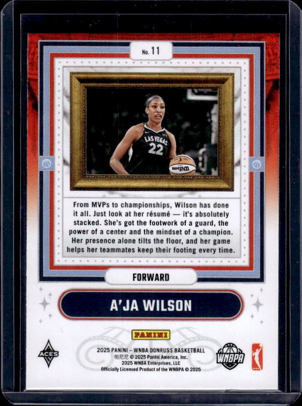 2025 Donruss WNBA #11 A'ja Wilson Franchise Features