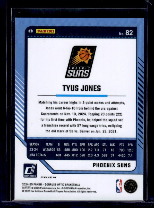 2024-25 Donruss Optic #82 Tyus Jones Purple Shock