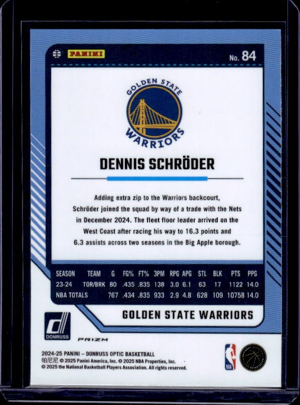 2024-25 Donruss Optic #84 Dennis Schroder Purple
