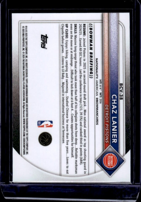 2025-26 Bowman #BCV-38 Chaz Lanier Chrome