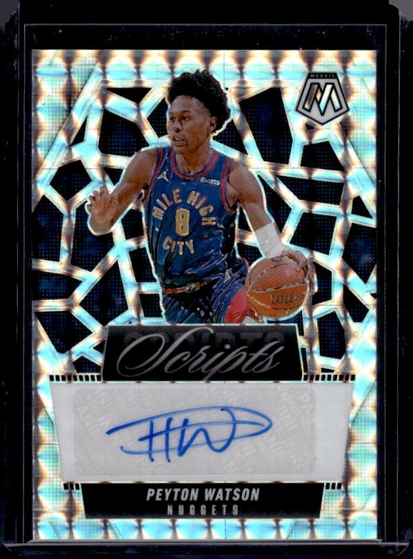 2024-25 Panini Mosaic #MS-PWD Peyton Watson Scripts Mosaic