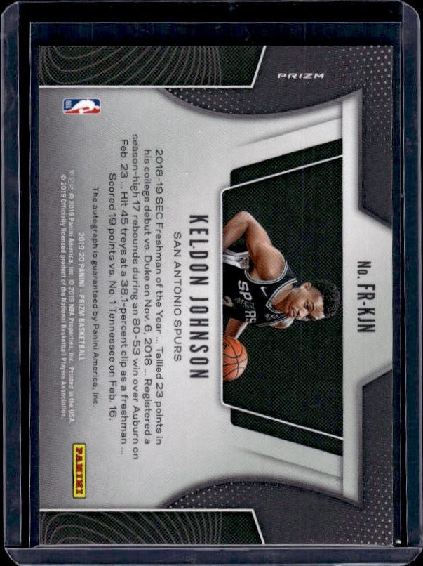 2019-20 Panini Prizm #FR-KJN Keldon Johnson Fast Break Rookie Autographs