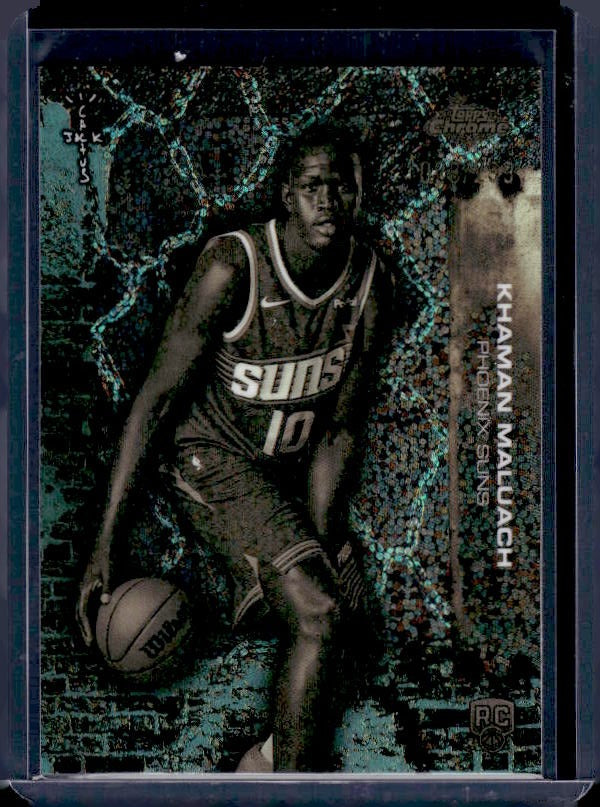 2025-26 Topps Chrome Cactus Jack #70 Khaman Maluach Aqua Shimmer Refractor #/199