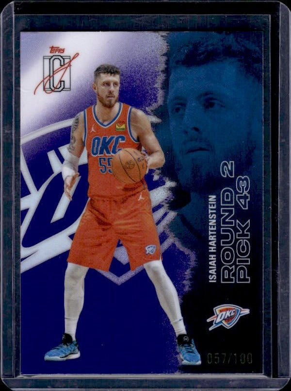 2025-26 Topps Signature Class #41 Isaiah Hartenstein Chrome Purple Ref #/100