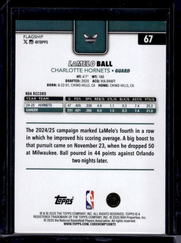 2025-26 Topps #67 LaMelo Ball Foil Pattern