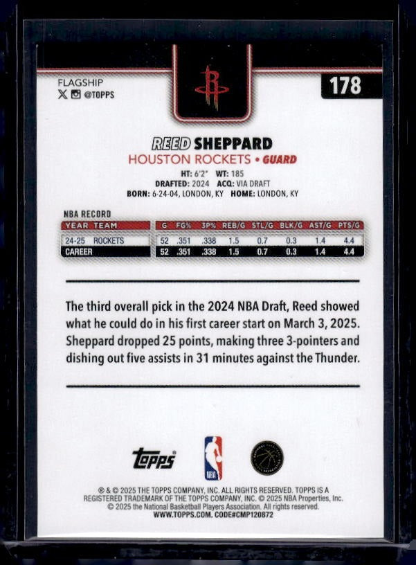 2025-26 Topps #178 Reed Sheppard Foil Pattern