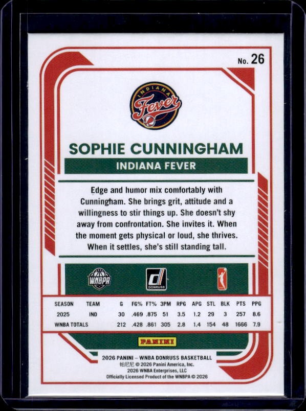 2026 Donruss WNBA #26 Sophie Cunningham