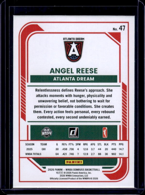 2026 Donruss WNBA #47 Angel Reese