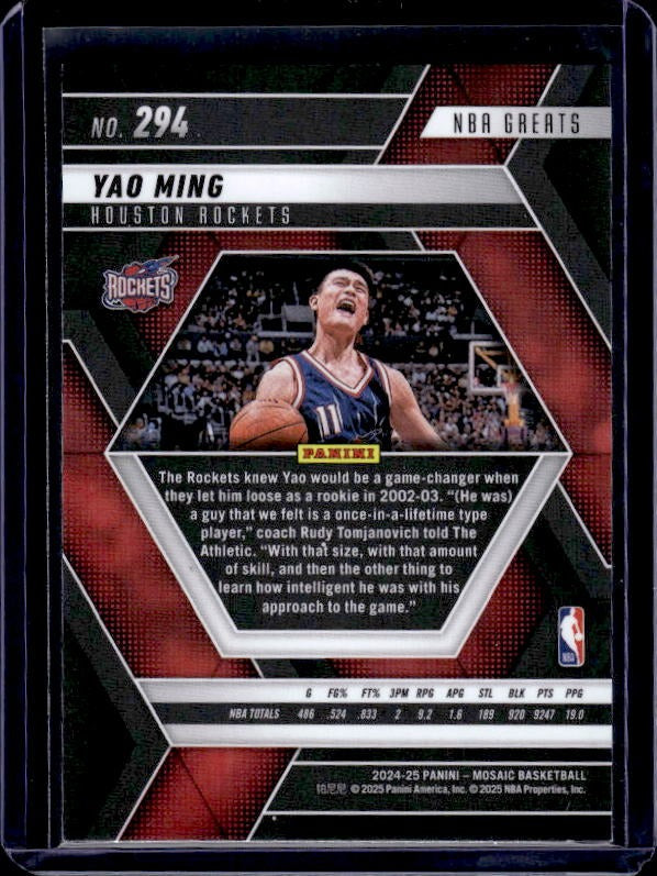 2024-25 Panini Mosaic #294 Yao Ming