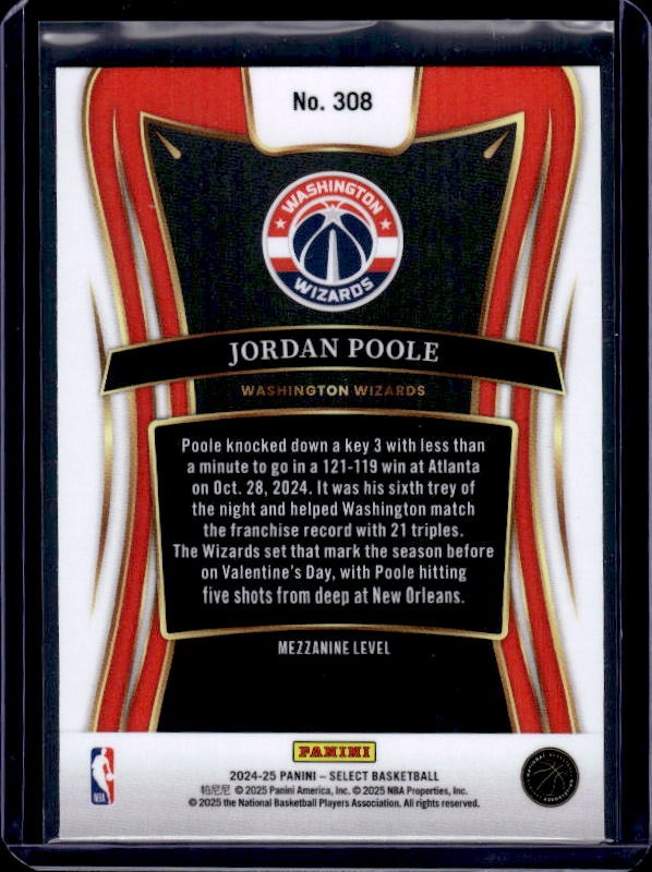 2024-25 Panini Select #308 Jordan Poole